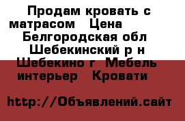 Продам кровать с матрасом › Цена ­ 6 000 - Белгородская обл., Шебекинский р-н, Шебекино г. Мебель, интерьер » Кровати   